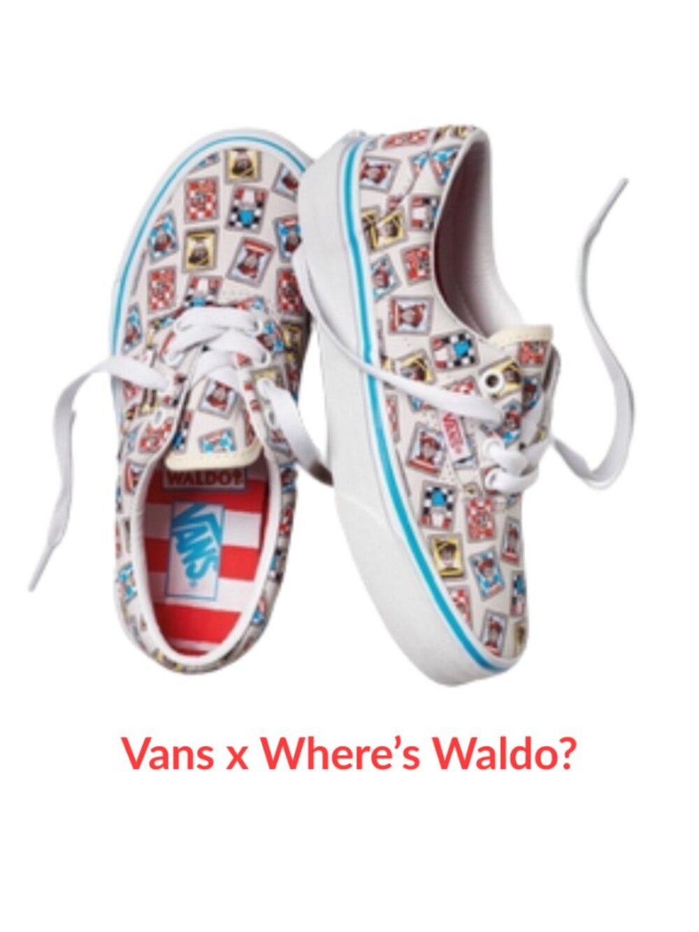 Vans Wheres Waldo? Limited Edition Canvas Sneakers Kids Sz 1 Athletic‎ Shoes Y2K